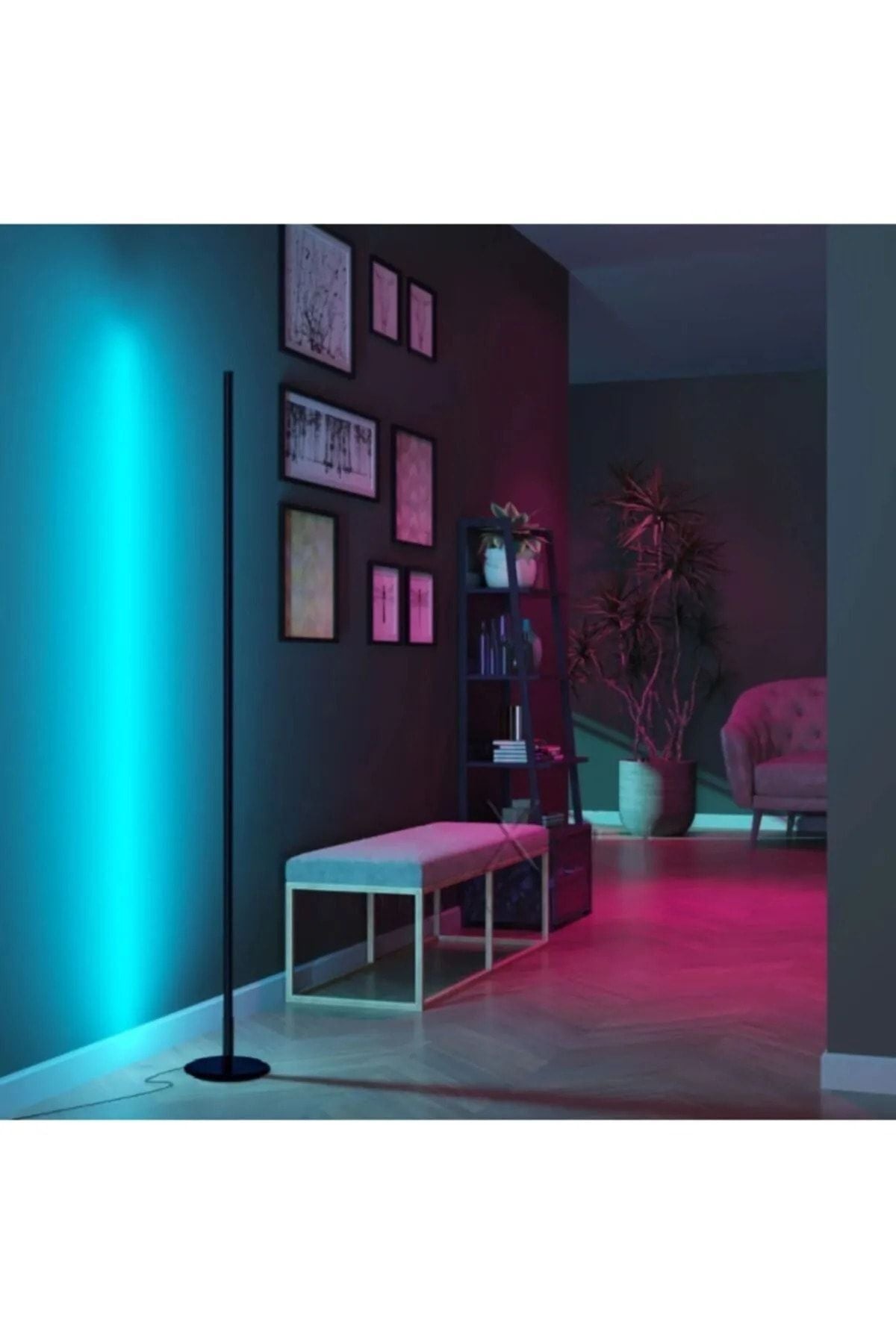 Deko Light Decorative 2 Piece LED Floor Lamp - Remote Controlled 16 Color Lamp - Changeable Color Variety 2