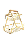 Zarif Home Gold 2-Tier Serving Basket 3