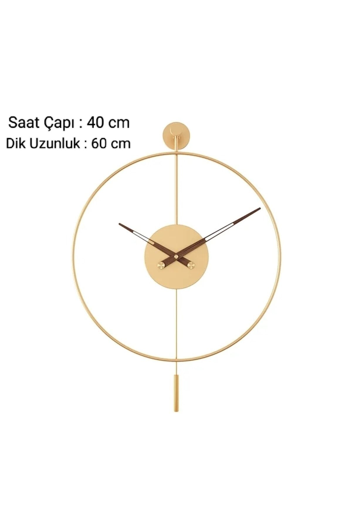 MetaQuartz Aksesuar Small Size Gold Tiktok Walnut 18 Hour Hand Minute Hand, Modern Decorative Metal Wall Clock 4