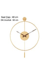 MetaQuartz Aksesuar Small Size Gold Tiktok Walnut 18 Hour Hand Minute Hand, Modern Decorative Metal Wall Clock 4