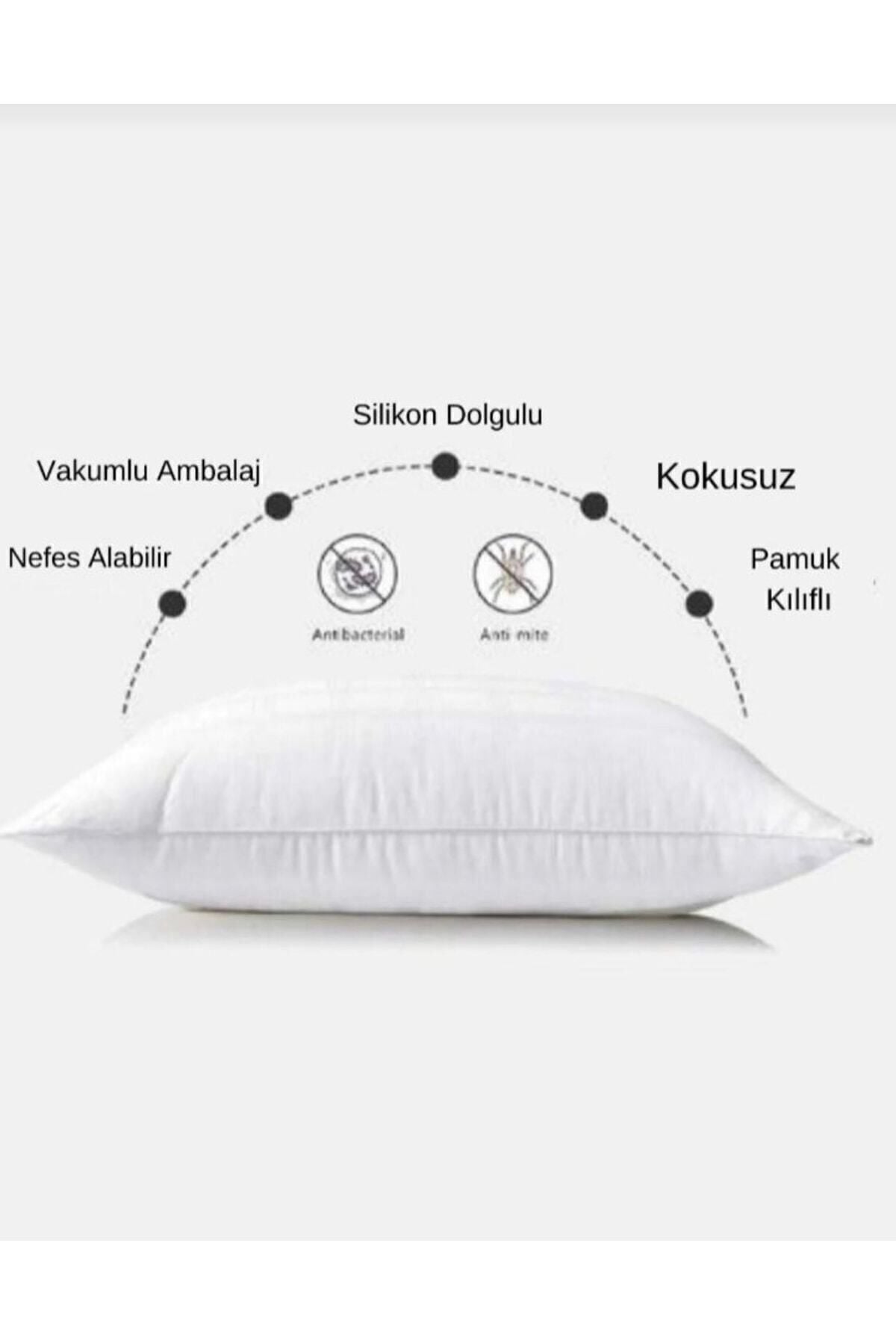 MAVERA EV TEKSTİLİ 5-Piece Washable Nonwoven Antiallergic Siliconized Pillow 4