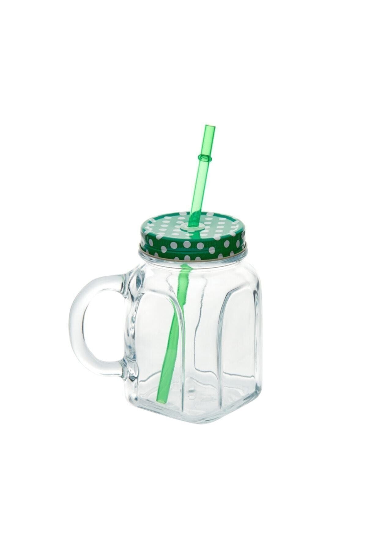 Paşabahçe 1077191 Straw Handle Mug - Green/450 ml 2