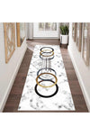 Eco Concept White Marble Floor Runner, Granite Pattern, Corridor Carpet, Non-Slip Base, Washable Runner, Long Carpet 1