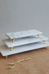 Ioadesign 3-Piece Thin Real Marble Serving Set - Gold Legged 1