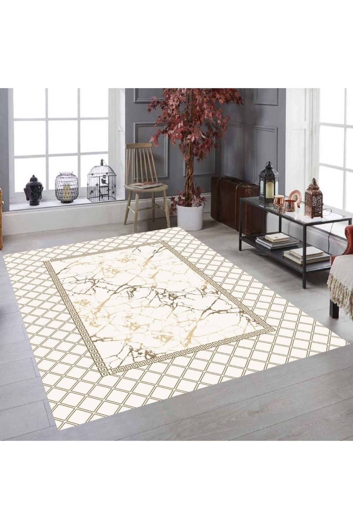 MEKA TEKSTIL New Model Cream Pyramid Elastic Carpet Cover Velvet 5