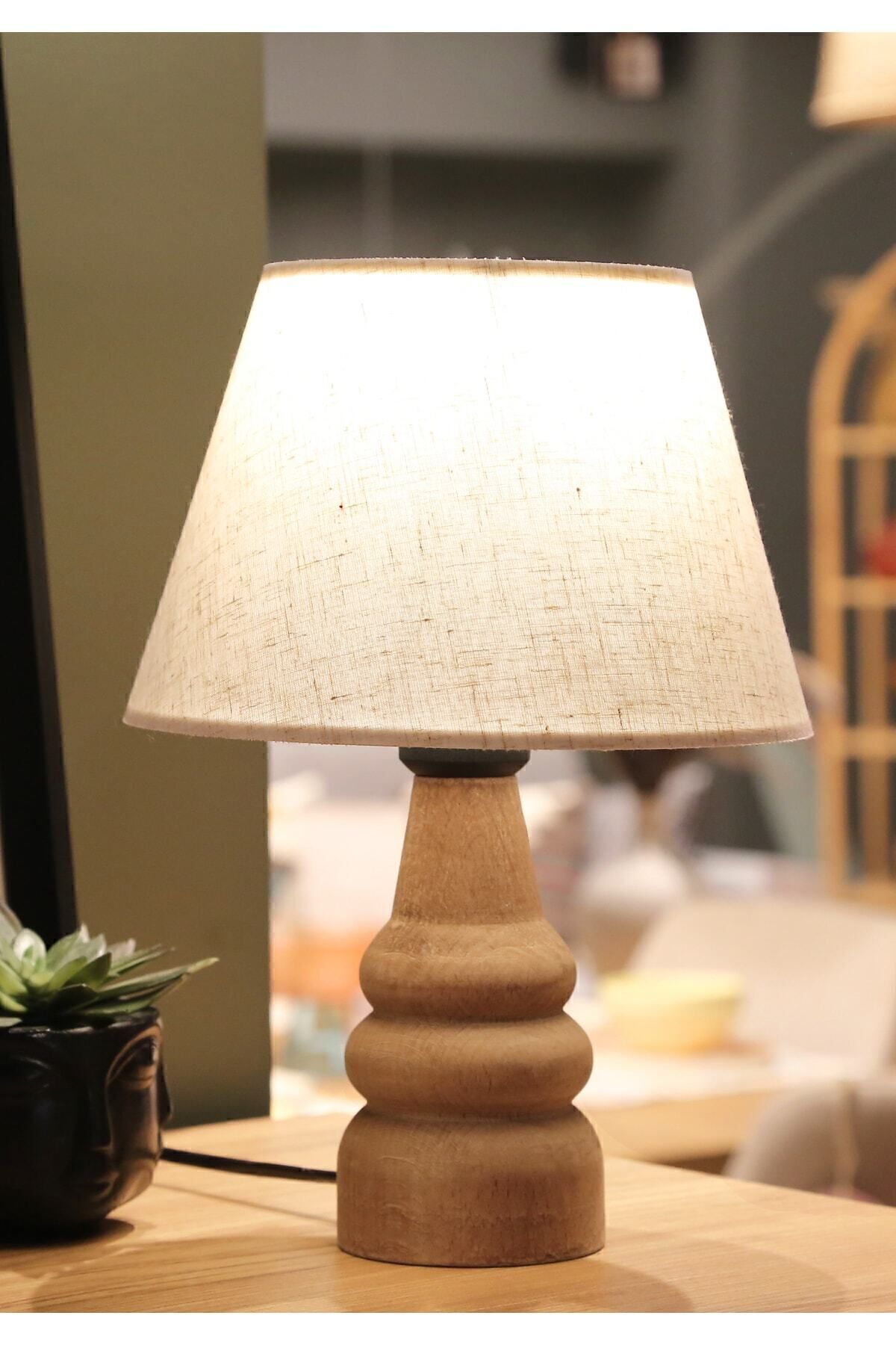 HOMING Natural Wooden Fabric Shade Lamp Ayd-3562 3