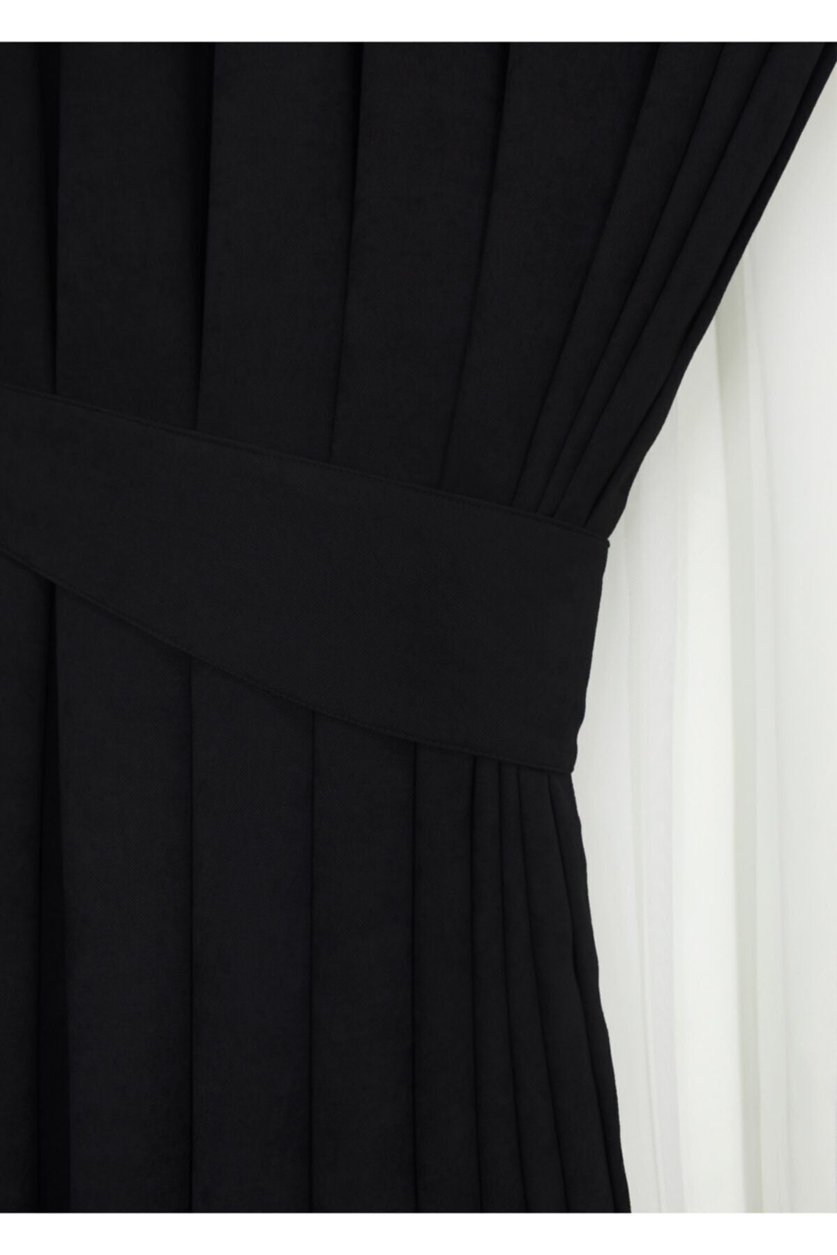 Home Color Home Black Honeycomb Velvet Textured Curtain Plain Stitched Pleated 1st Class Quality 3