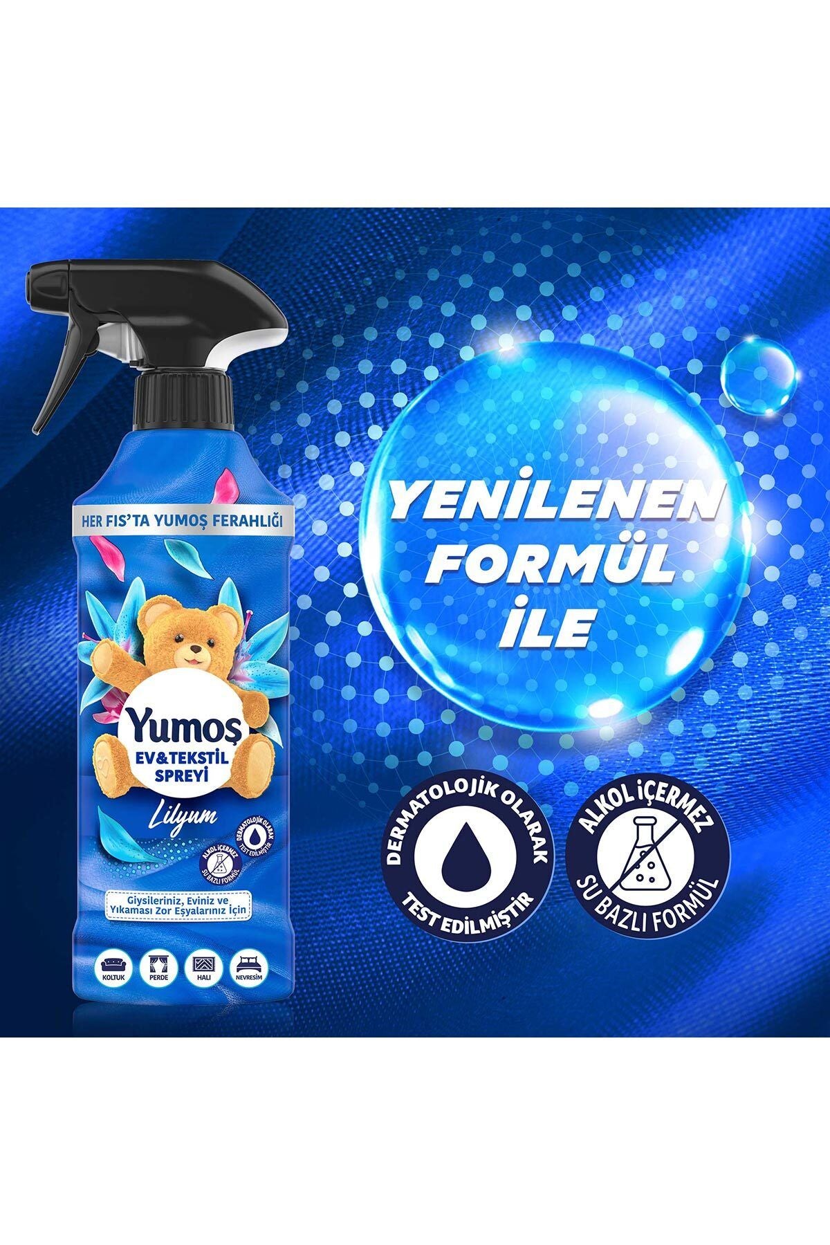 Yumoş Spray Room And Furniture Fragrance Lilyum 450 Ml x1 Orchid 450 Ml x1 Sakura 450 Ml x1 4