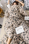 İQON Elastic Fitted Sheet Duvet Cover Set Double Leopard Brown 3