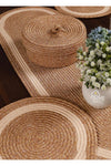 HomeTurko 6 Piece Placemat Set 1 Runner 1 Basket Set, Jute Placemat American Service, Plate Mat, Bread Basket 2