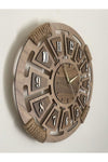 Ümra Lazer Decorative Wicker Detailed Wall Clock 40x40 Cm Silent Mechanism 1