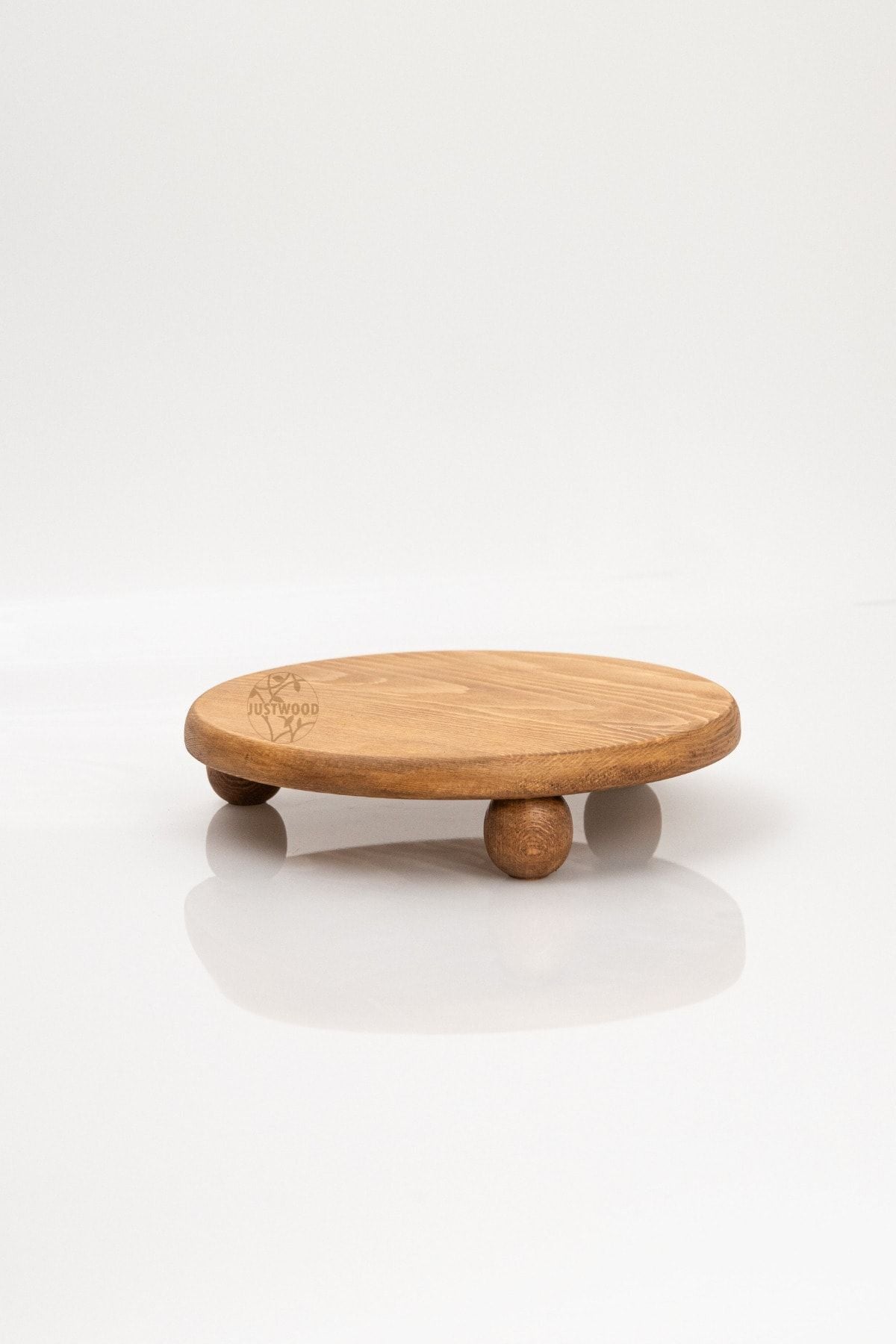 Kitchen Trend Justwood Risus Top Mounted 25 Cm Wooden Round Cake Serving Plate 2