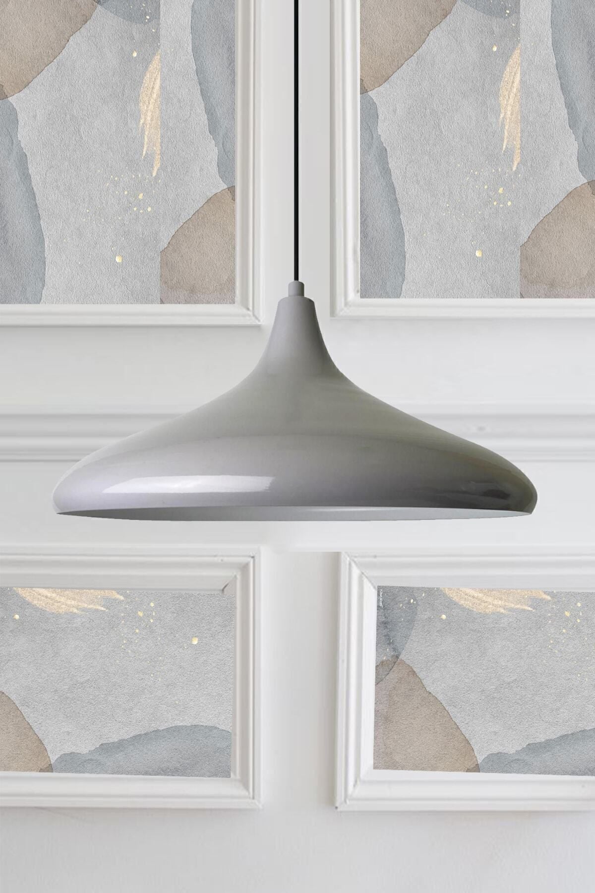 Bamyum Champion Grey Metal Pendant Single Chandelier for Living Room, Kitchen, Hallway, Hairdresser, Cafe, Boutique Lamp Lighting 1