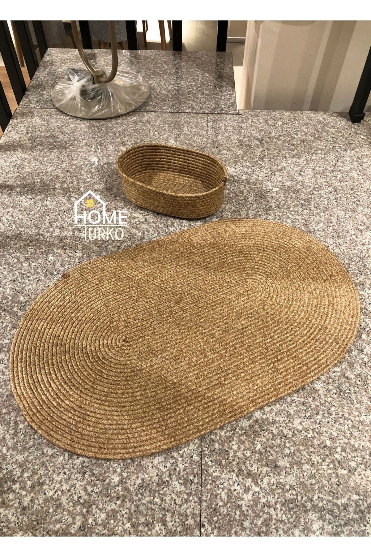 HomeTurko Jute, Straw, Bathroom Mat, Bathroom Mat Set, Bathroom Organizer Mat 2