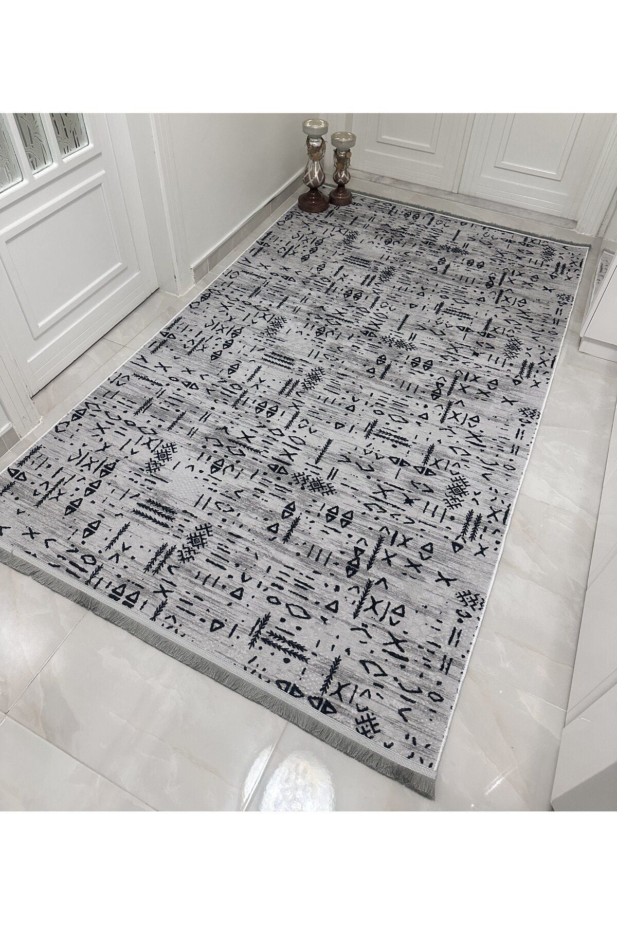 AVEN HOME Non-Slip Tassel Runner - Corridor Kitchen Rug Machine Washable 1