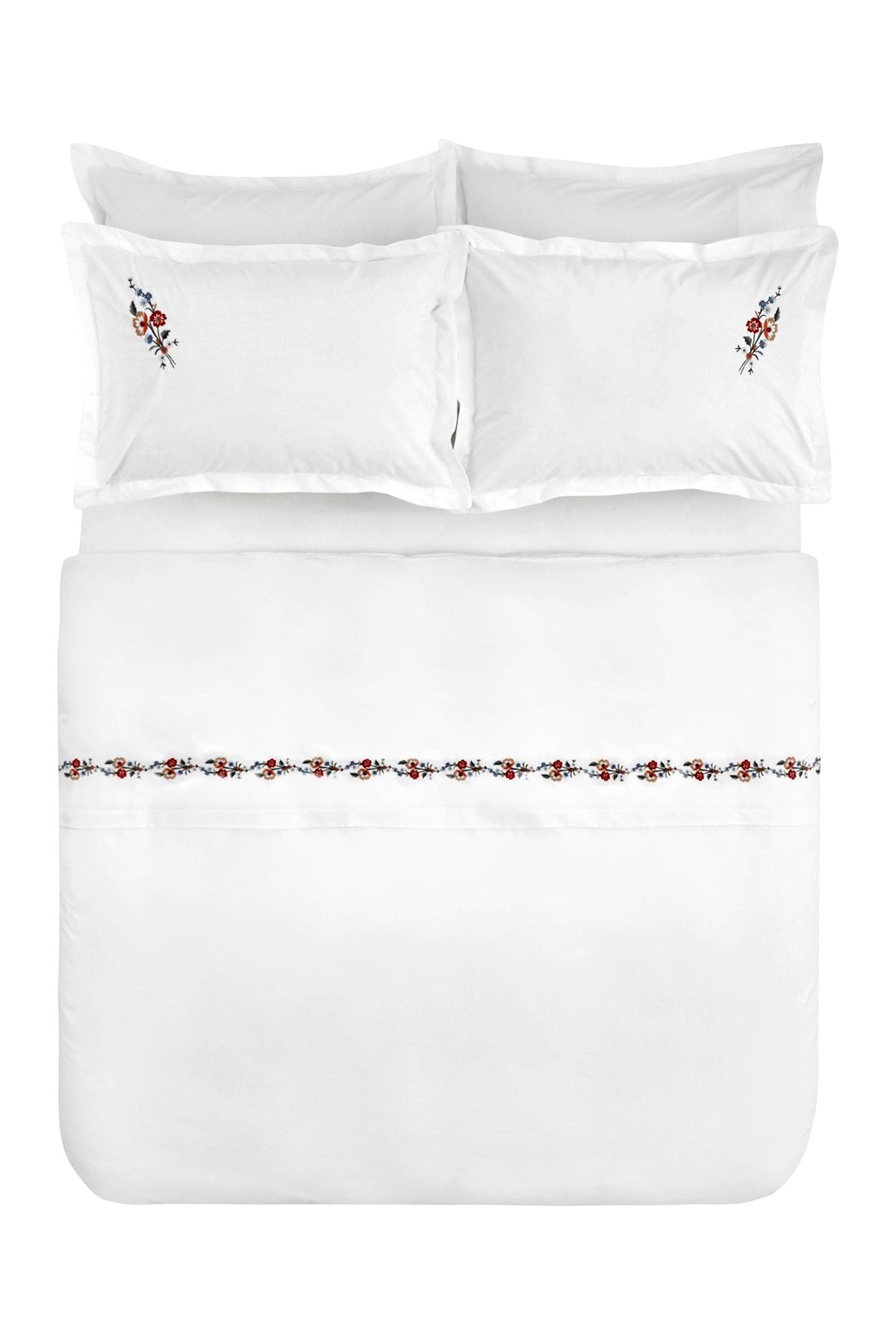 Karaca Home Blance 100% Cotton Embroidered Double Duvet Set White 6