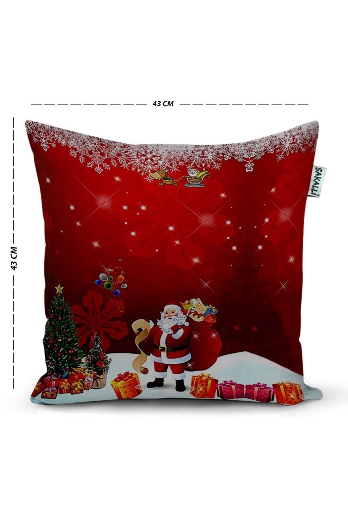 Sakalli Christmas Themed 3D Printed Decorative Cushion Cover 3