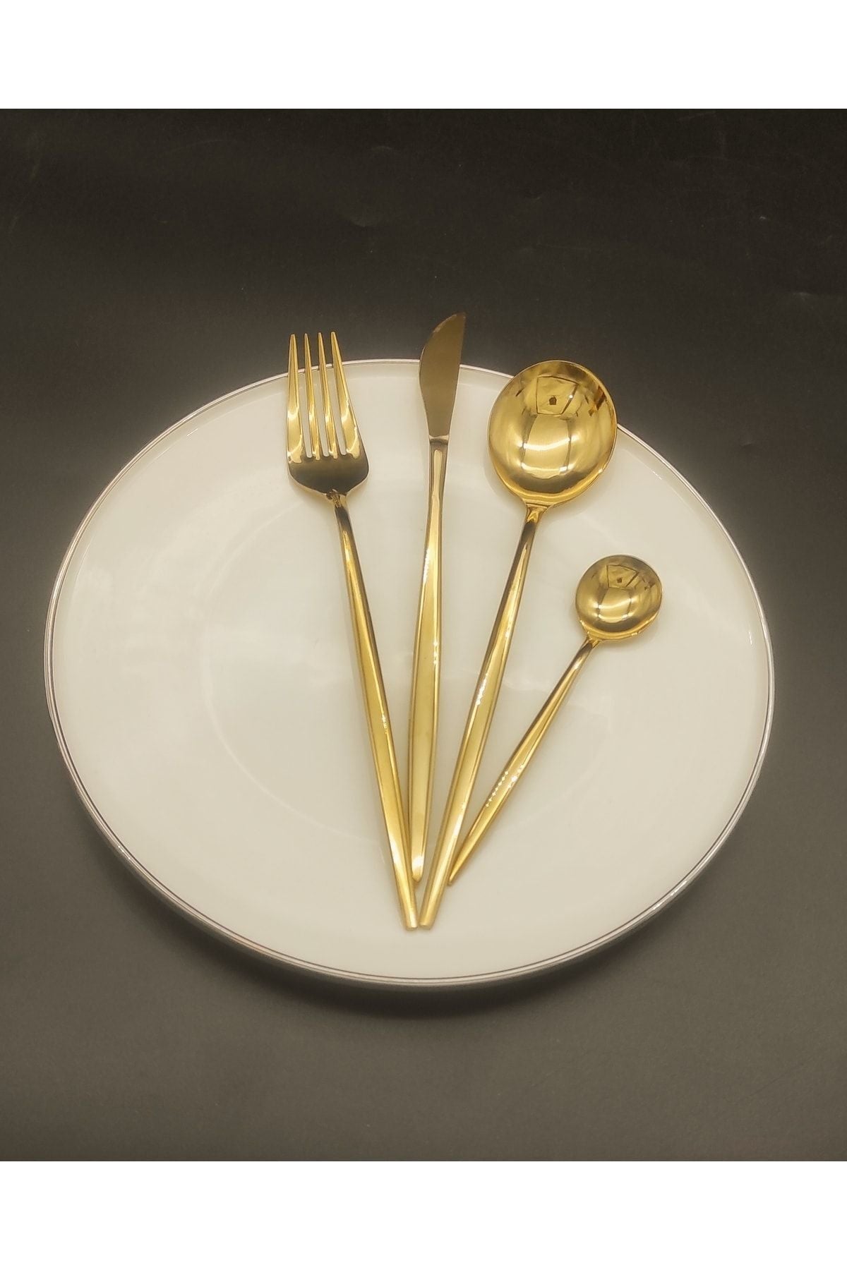 BRONDOFF Wessenburg Selanik 24 Pc Titanium Gold Cutlery Set 1