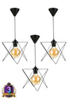 AYDINHOMELIGHT 3 Pieces Zigzag Single Black Pendant Chandelier 2