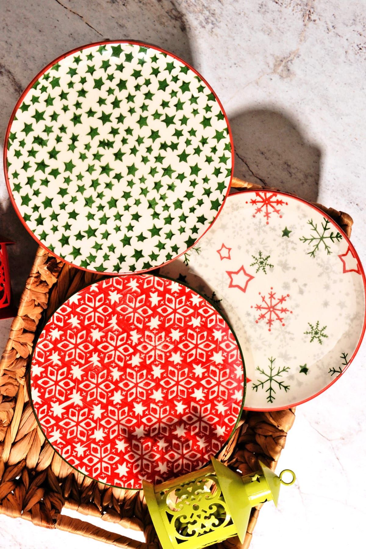 Kitchen Life 6-Piece Special Design Handmade 21cm Christmas Cake Plate Set 2