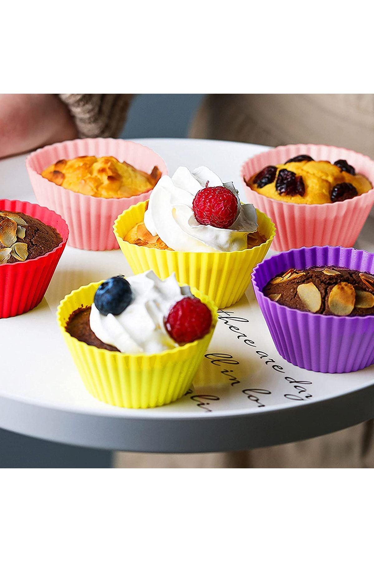 SILVERSTAR Muffin Silicone Mini Cake Mold - 24 Pieces Muffin Cups **Colorful** Non-Stick 3