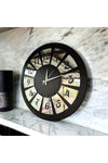 AA Shop Black Color Silver Numbered Gift Wooden Decorative Different Patterned Home Gift Wall Clock 50cm 2