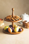 Kitchen Trend Justwood 2-Tier Wooden Cake and Pastry Serving Stand 1