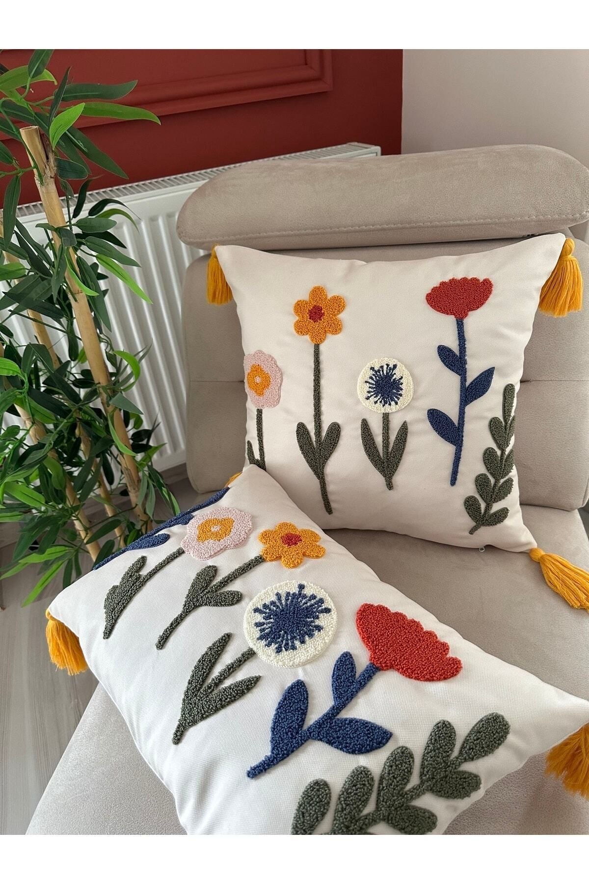 Reset Bugi Home Collection Punch Embroidered Cushion Covers Set of 2 6