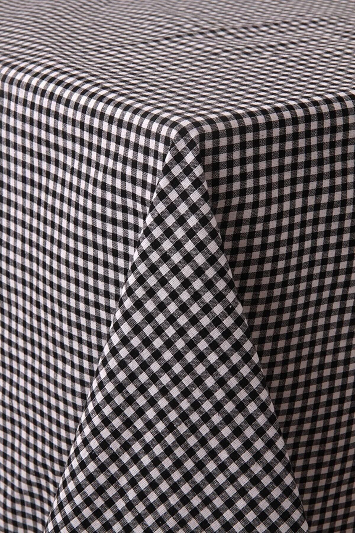 Softest Piti Checkered Black Tablecloth Cotton, Authentic Tablecloth, Picnic Cloth 1