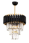 Avizemoda Palmira 35' Crystal Luxury Chandelier - (Black - Gold) 2