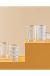 English Home Exotic Art Glass 6 Coffee Side Glasses 110 ml Blue - Pink 4