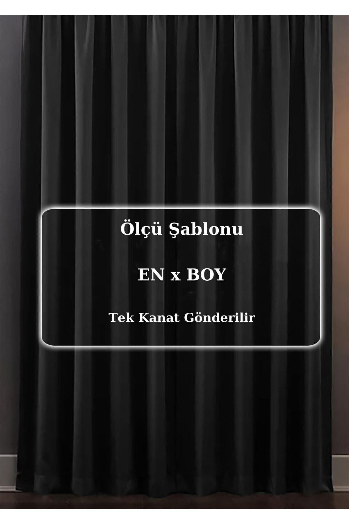 ÖZENEV Blackout Light Blocking Curtain Black Pleatless Extra-Strong Darkening Sunshade V-11 5