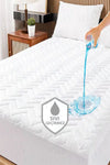 SUVAY Quilted Fitted Full Edge Waterproof Mattress Protector White Color Single Double Size 1