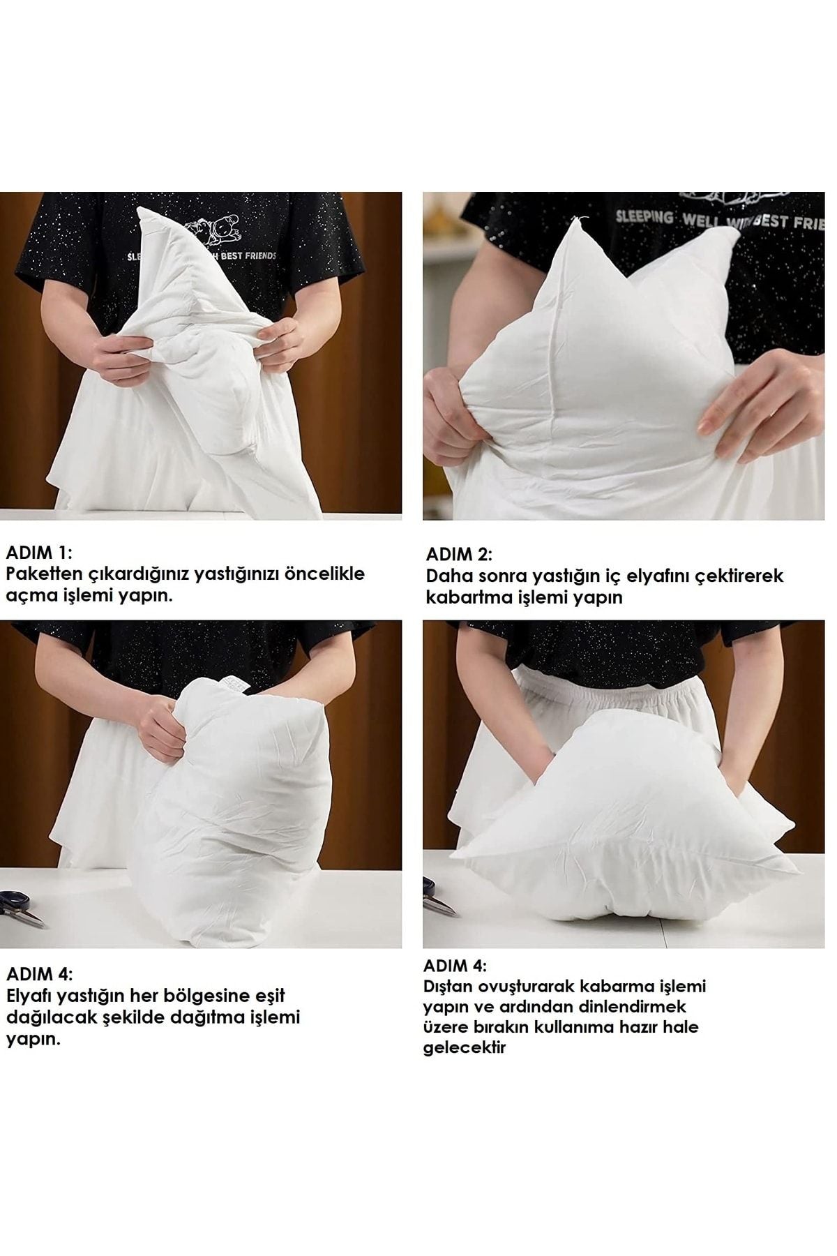 İzgi Concept Avangard Cushion Inner Pillow 4 Pieces Extra Plump Pure Silicone Filled Cushion Pillow Size Options 8