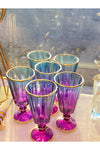 YzHome 6-Piece Colored Gilded Coffee Accompanying Water Glass Set 3