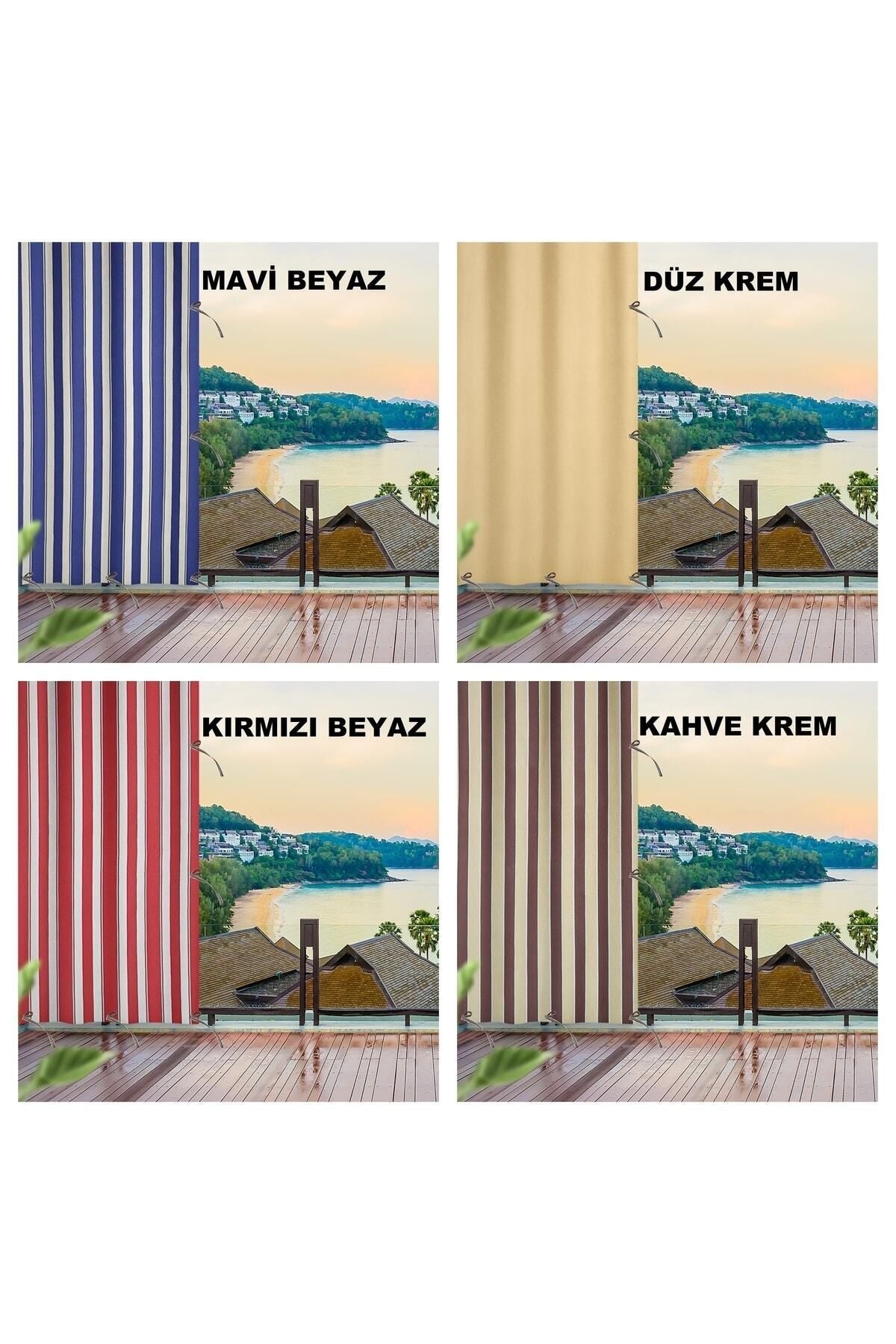 ERCANLI Balcony Curtain Tarpaulin Fabric - Waterproof - Thick - With Strings - With Buttons - Specify Color via Message 5