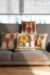 Hayal Dekoratif Africa Themed Red Yellow Gift 4-Pack Digital Printed Cushion Covers 1