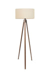 HOMING Desert Beige Round Fabric Cylindrical Shade Wooden Tripod Floor Lamp Ayd-2581 2