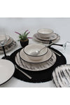 Arna Porselen Anka 18 Piece 6 Person Dinner Set - Patterned Black Mesh 1