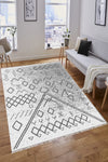 MANOLYA KILIM Grey White Natural Rock Patterned Double-Sided Woven Rug 2