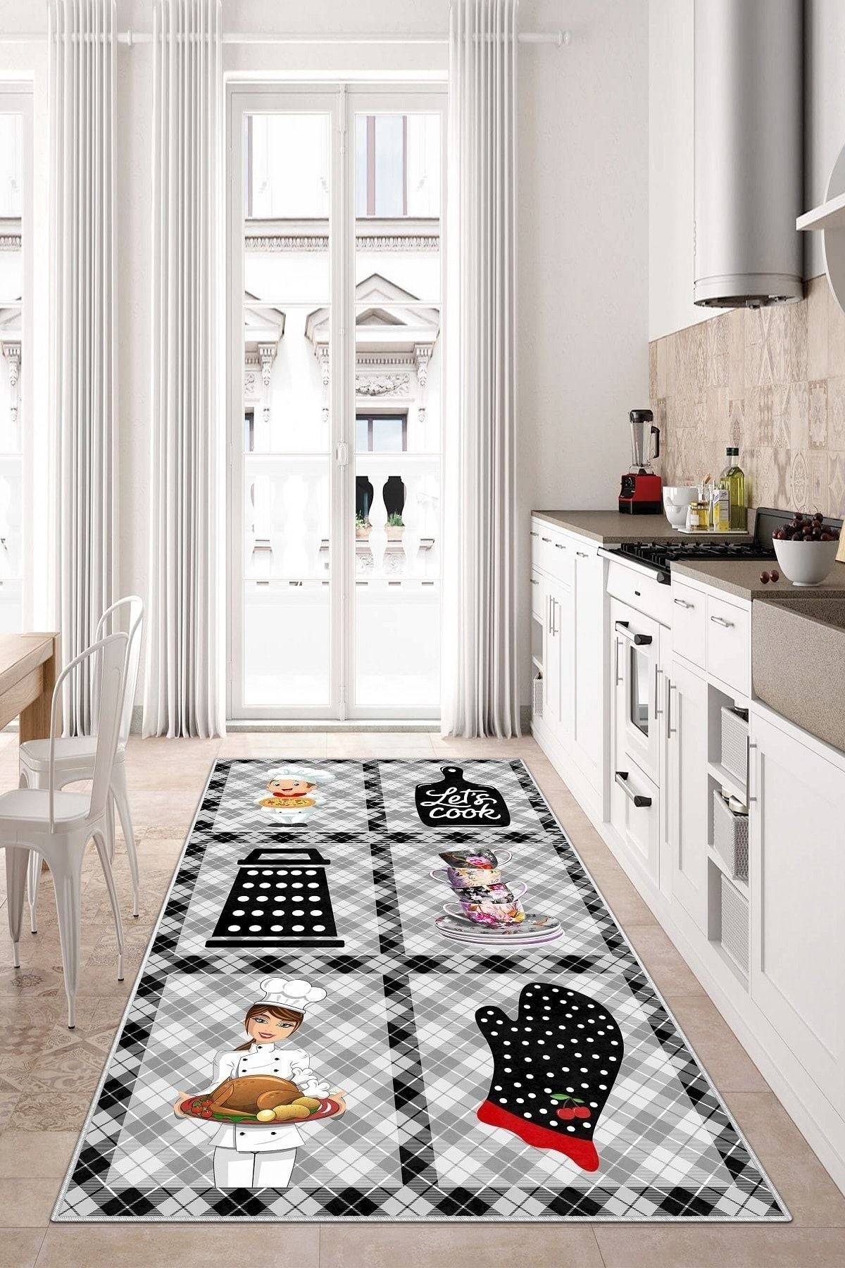 West Home Digital Printed Washable Non-Slip Kitchen Rug 1