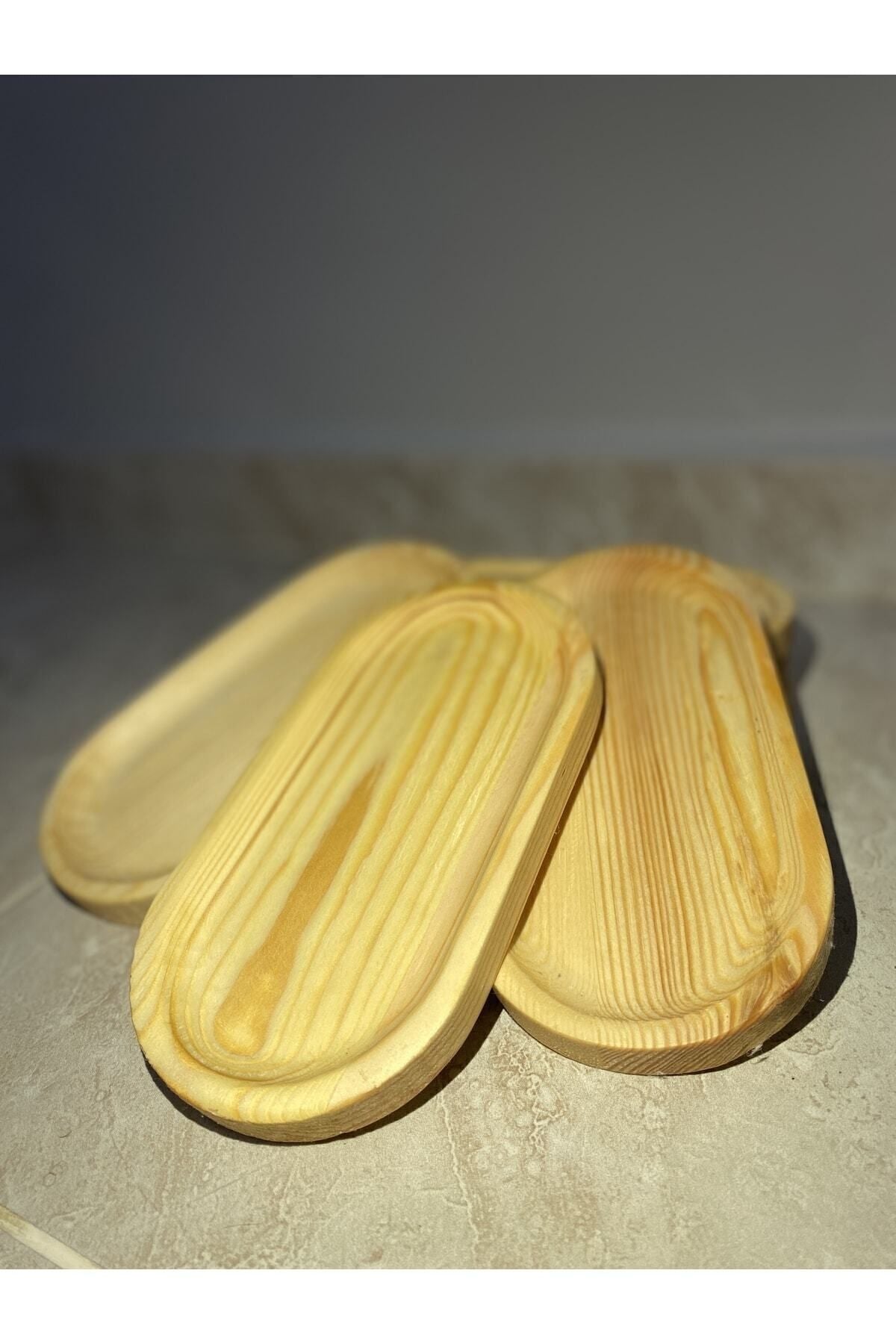 Tinex Natural Wood Oval Snack Serving Set of 6 2