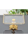 Atabey Home Cast-Legged Gilded Detailed Square Serving Plate Gold 1