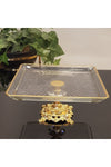 Atabey Home Cast-Legged Gilded Detailed Square Serving Plate Gold 2