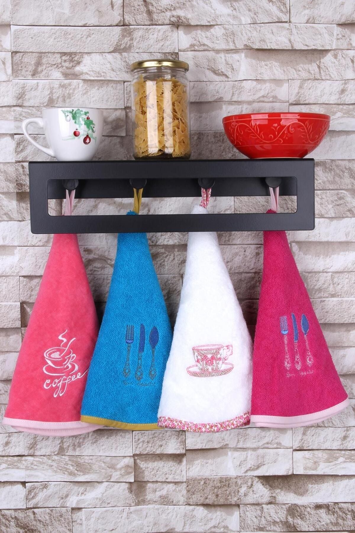 Baveno 100% Cotton 4-Piece Mixed Colors Kitchen Towel 4