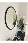 Ersan Dizayn Metal Black Decorative Round Mirror Diameter 60 Cm 2