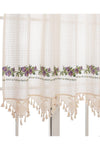 TUNCAY TEKSTİL Purple Embroidered Buldan Handcrafted Lace Linen Curtain 1