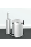 Sas Haus 3lt Chrome 2-Piece Bathroom Set Pedal Trash Can WC Toilet Brush Set Bathroom Trash Can 4