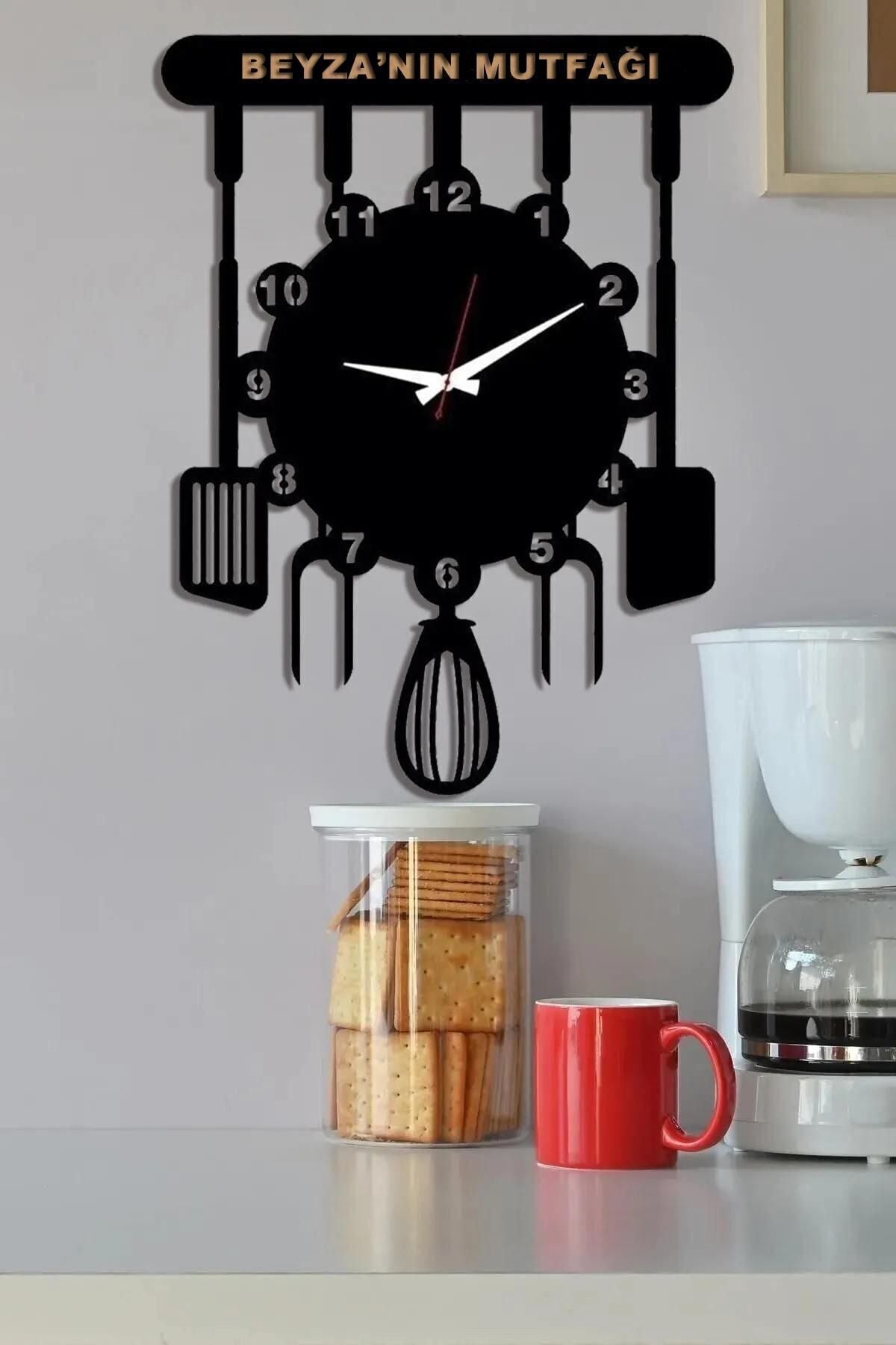 Ensa Design Personalized Wooden Decorative Kitchen Clock 40cm 1