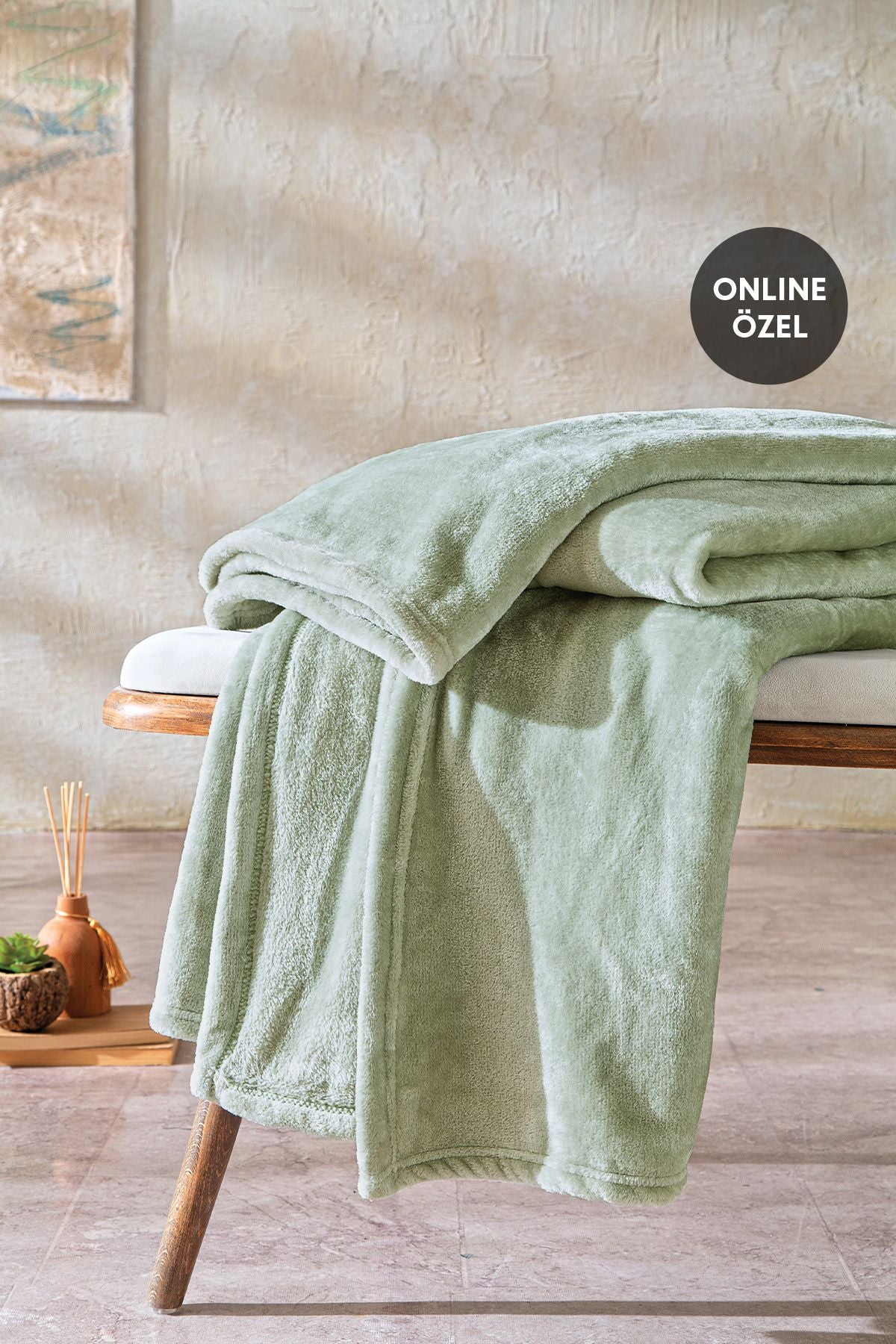 Yataş Olenna Wellsoft TV Blanket 140x190 - Sage 1